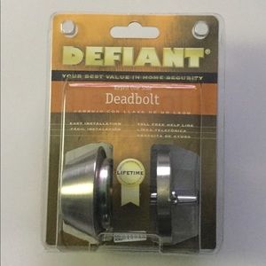 Defiant Deadbolt Keyed One Side Shiny Brass